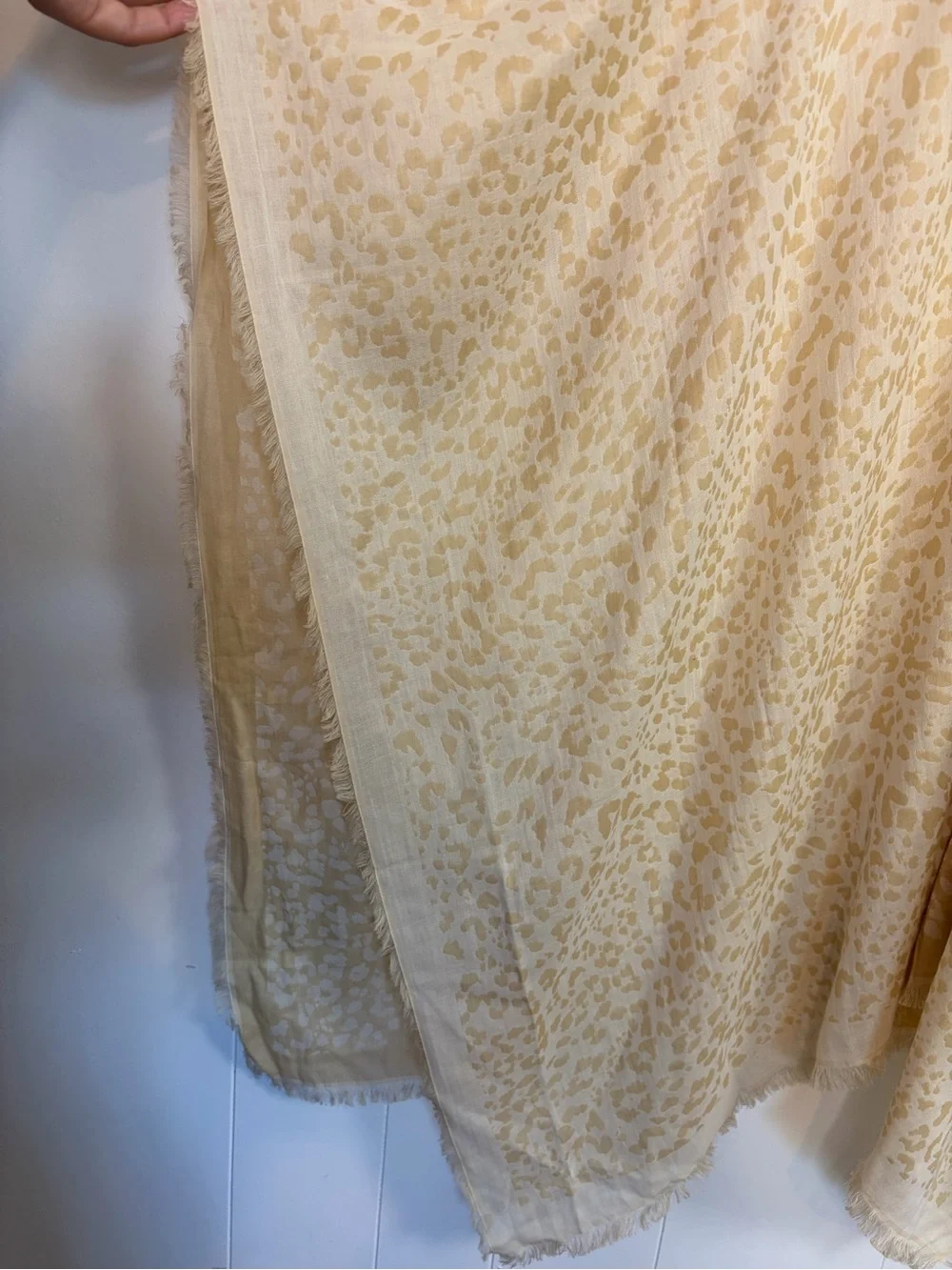 Tommy Bahama Leopard Print Kimono Swim Cover Up Beige Cotton Fringe Boho New NWT - Picture 4 of 7